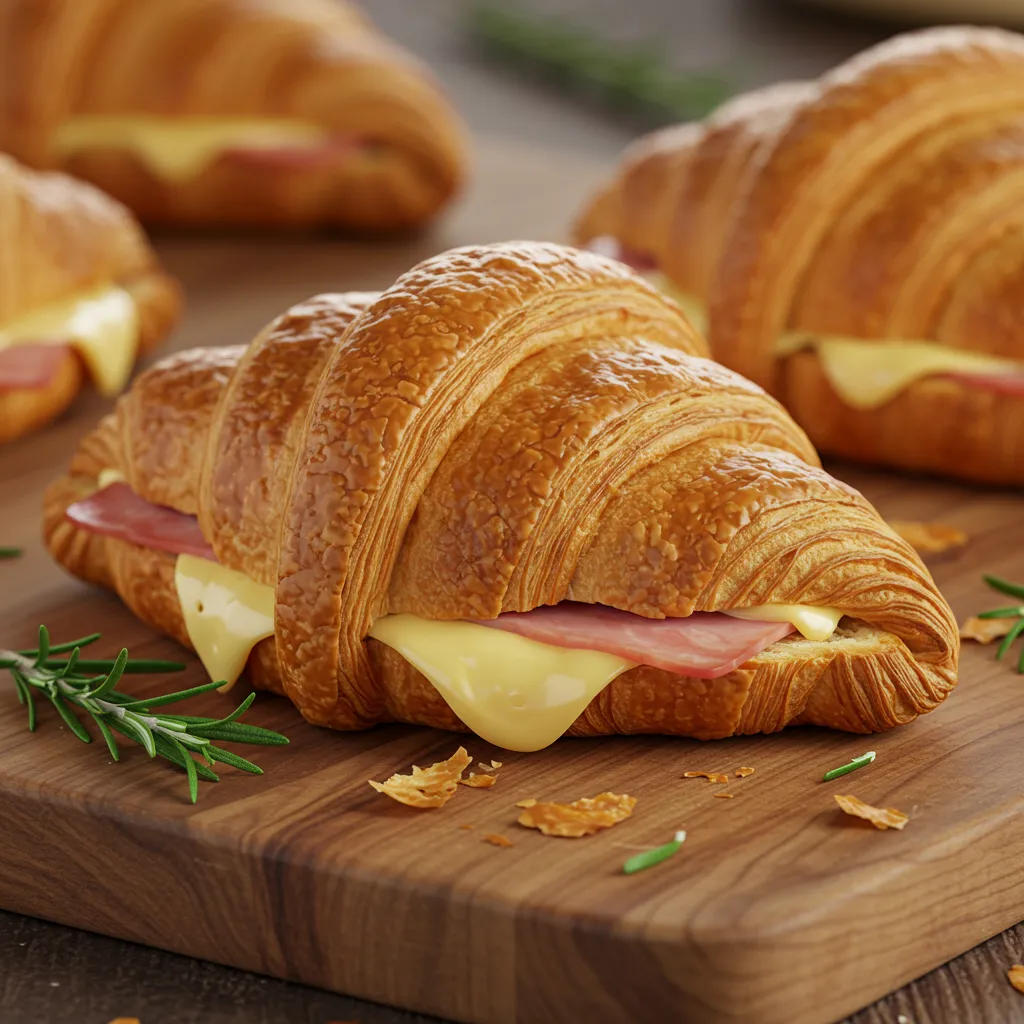 Baked Ham and Cheese Croissants - tertiary view